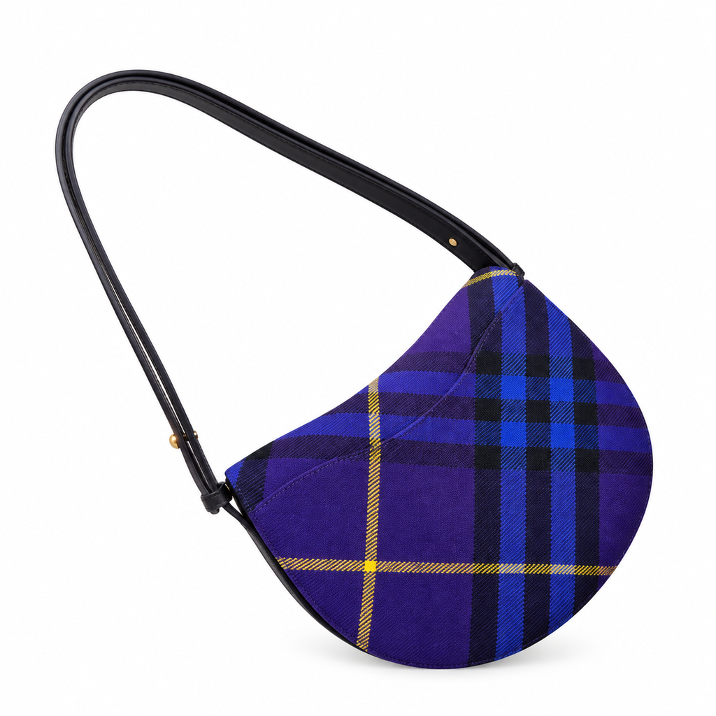 Burberry Purple Check Saddle Bag