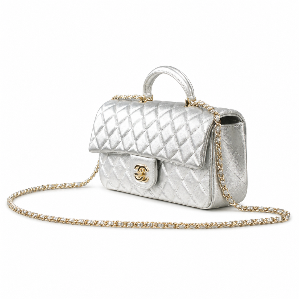 Chanel Quilted Leather Chain Crossbody Bag