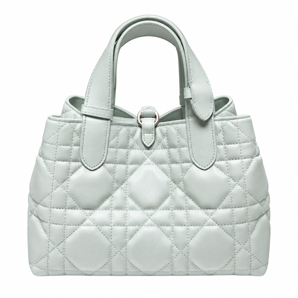 Dior Quilted Cannage Bucket Top Handle Bag with Removable Strap