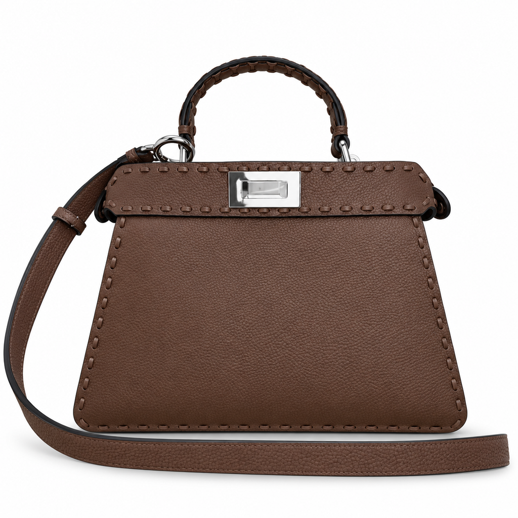 Fendi FF Logo Leather Slim Crossbody Bag 27x9.5x21cm