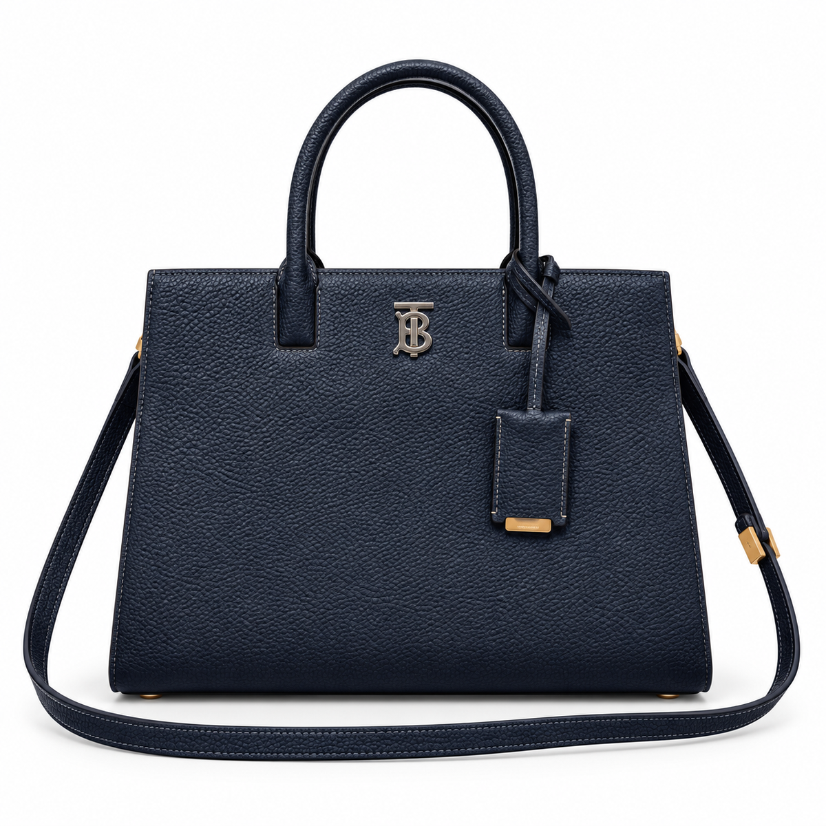 Burberry Navy Leather TB Tote Bag
