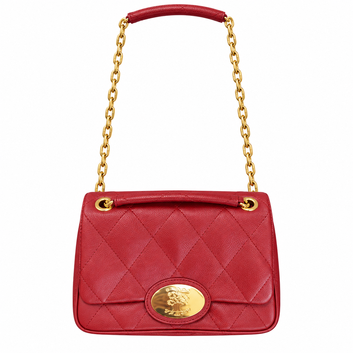 Burberry Red Quilted Chain Shoulder Bag