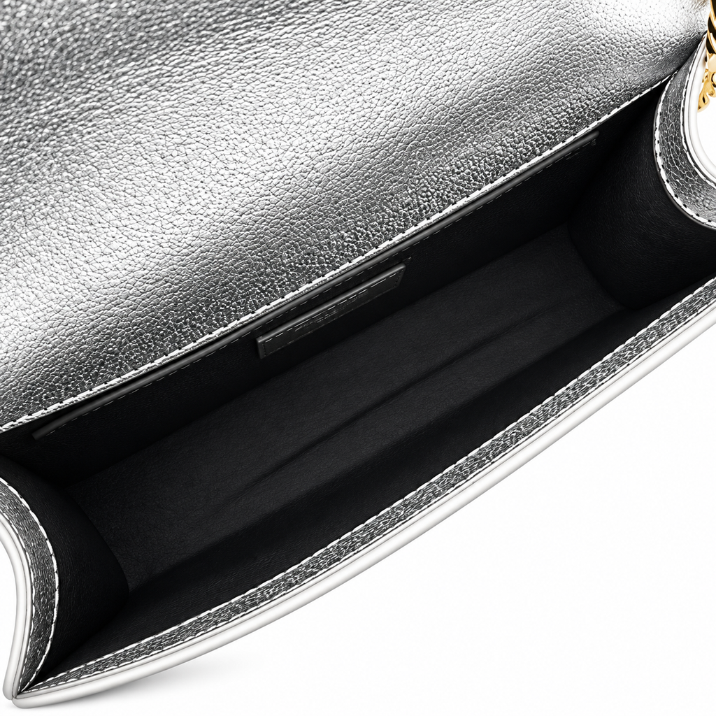 YSL Kate Chain Wallet Silver