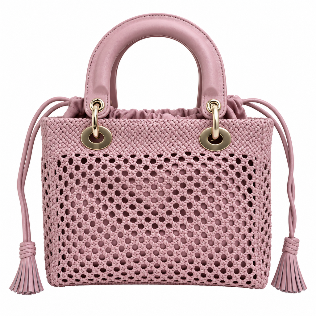 Lady Dior Medium Wicker Bag in Blush Pink