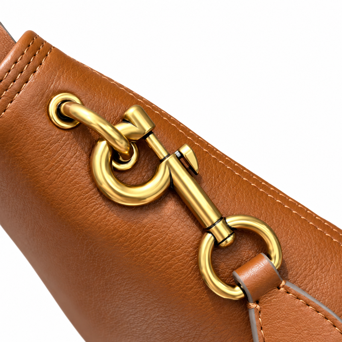 Burberry Leather Bucket Bag with Check Strap