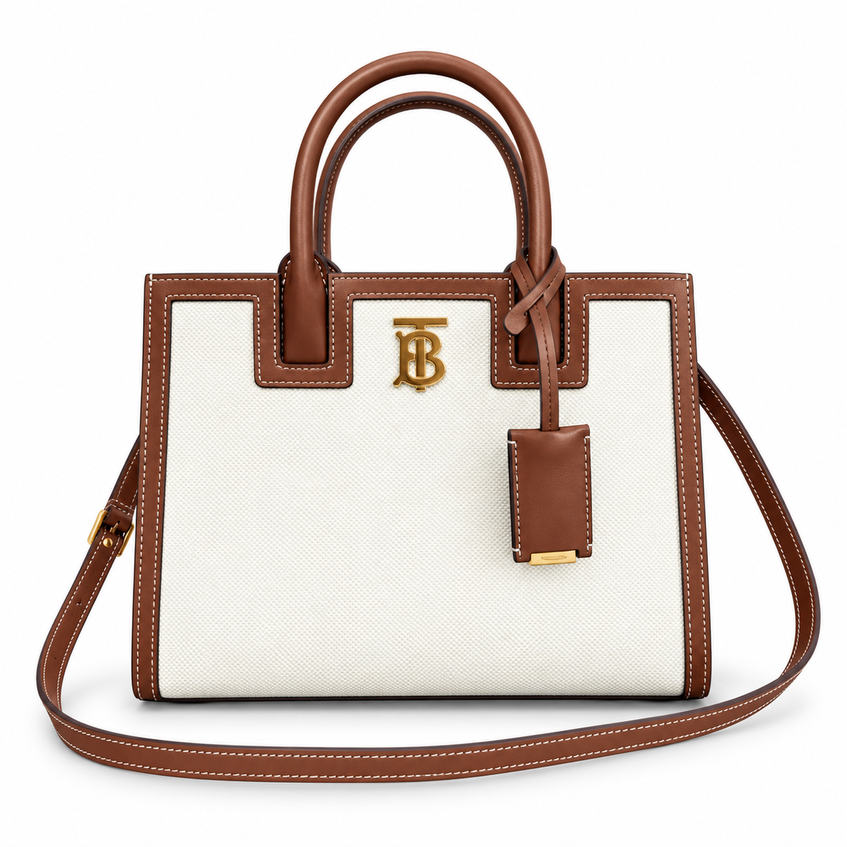 Burberry Contrast Trim Top Handle Bag