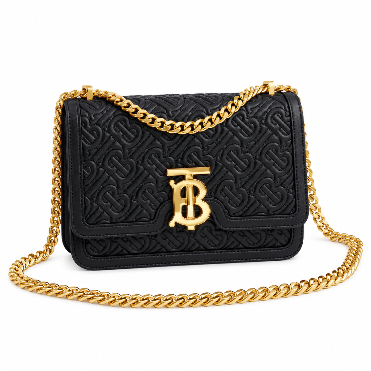 Burberry Black Monogram Chain Shoulder Bag