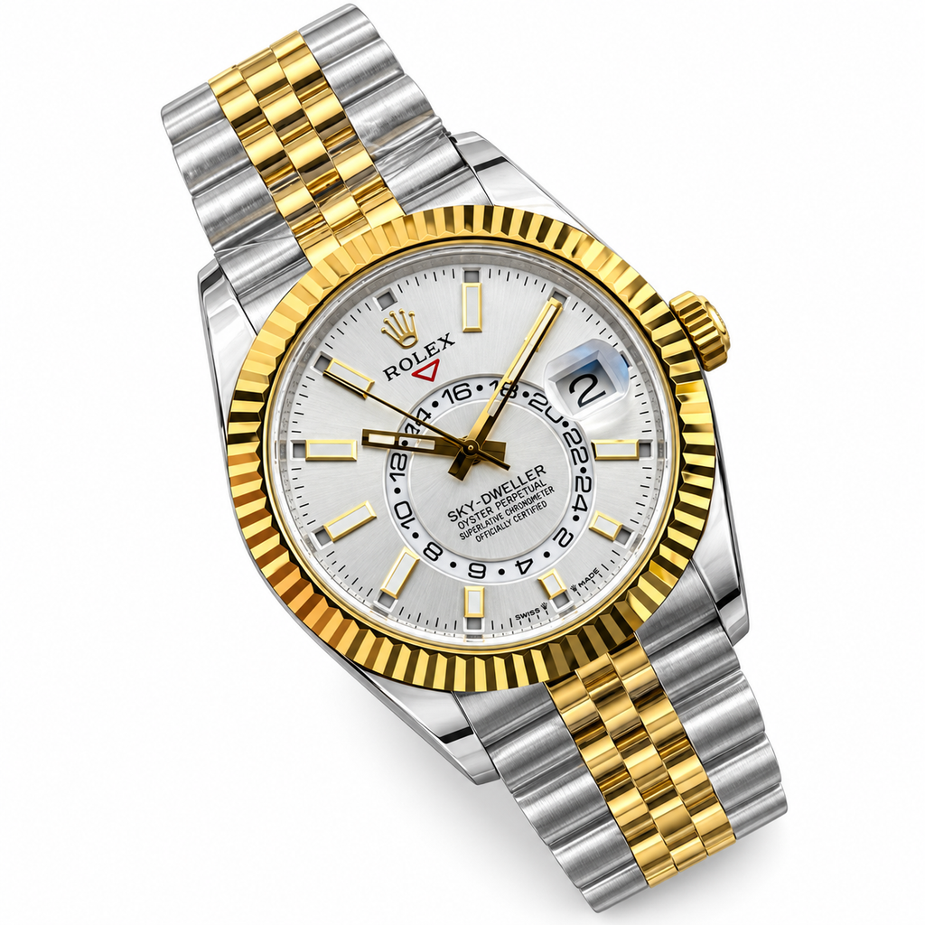 Rolex Sky-Dweller 42mm White Dial Automatic Watch – Rolesor, Annual Calendar, Dual Time Zone