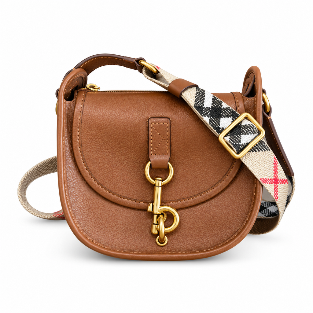 Burberry Tan Leather Saddle Crossbody Bag