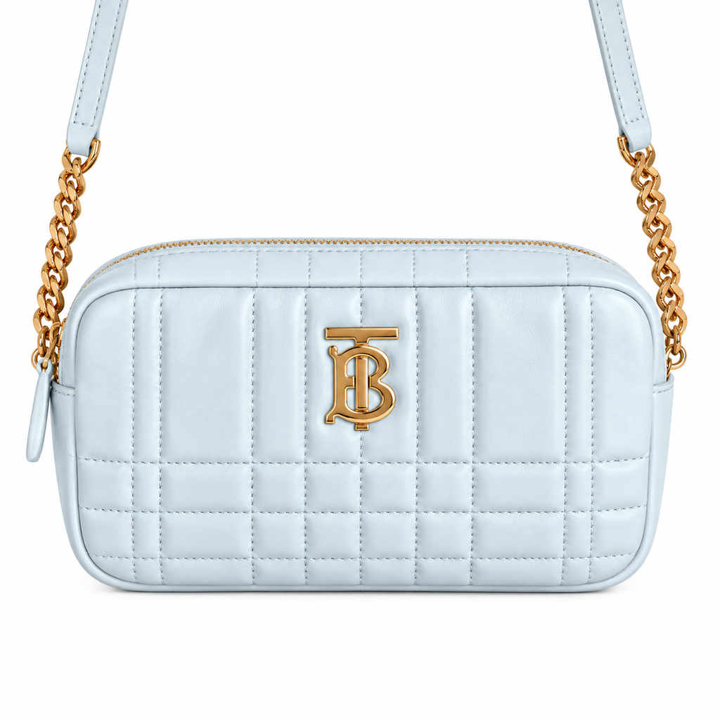 Burberry Light Blue Quilted Camera Bag