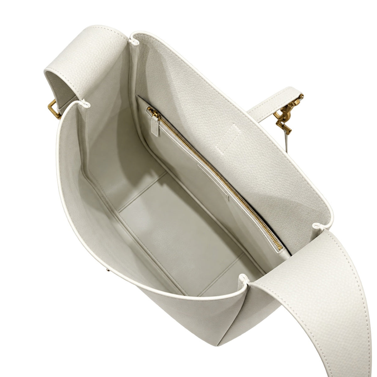 Saint Laurent Le 5 À 7 Leather Hobo Bag – White