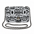 Chanel Zebra Print Sequin Classic Flap Bag with Gunmetal Chain