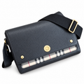 Burberry Check Trim Leather Crossbody Bag