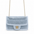 Chanel Black Woven Charm Crossbody Bag