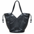 YSL Yslide Tote Bag Black Smooth Leather Y Panel Saint Laurent