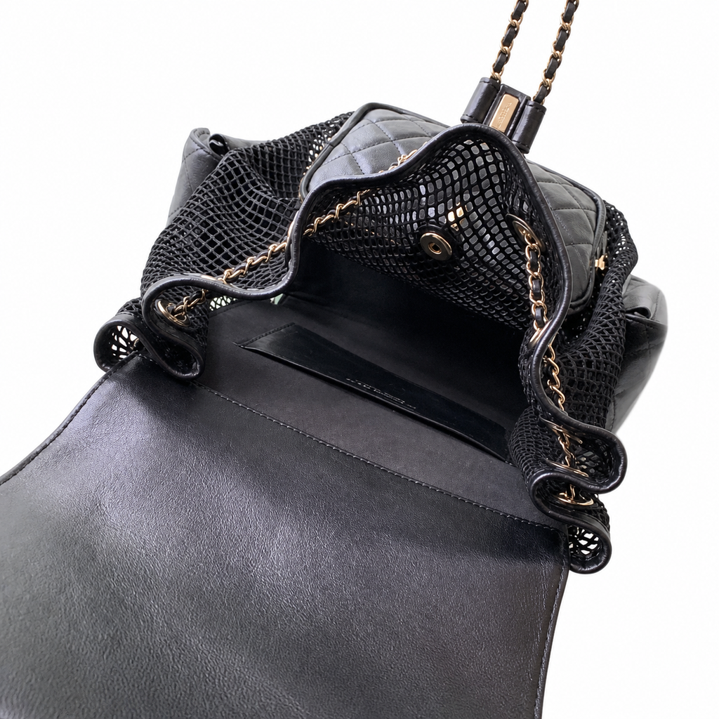 Chanel Quilted Backpack with Adjustable Chain Straps