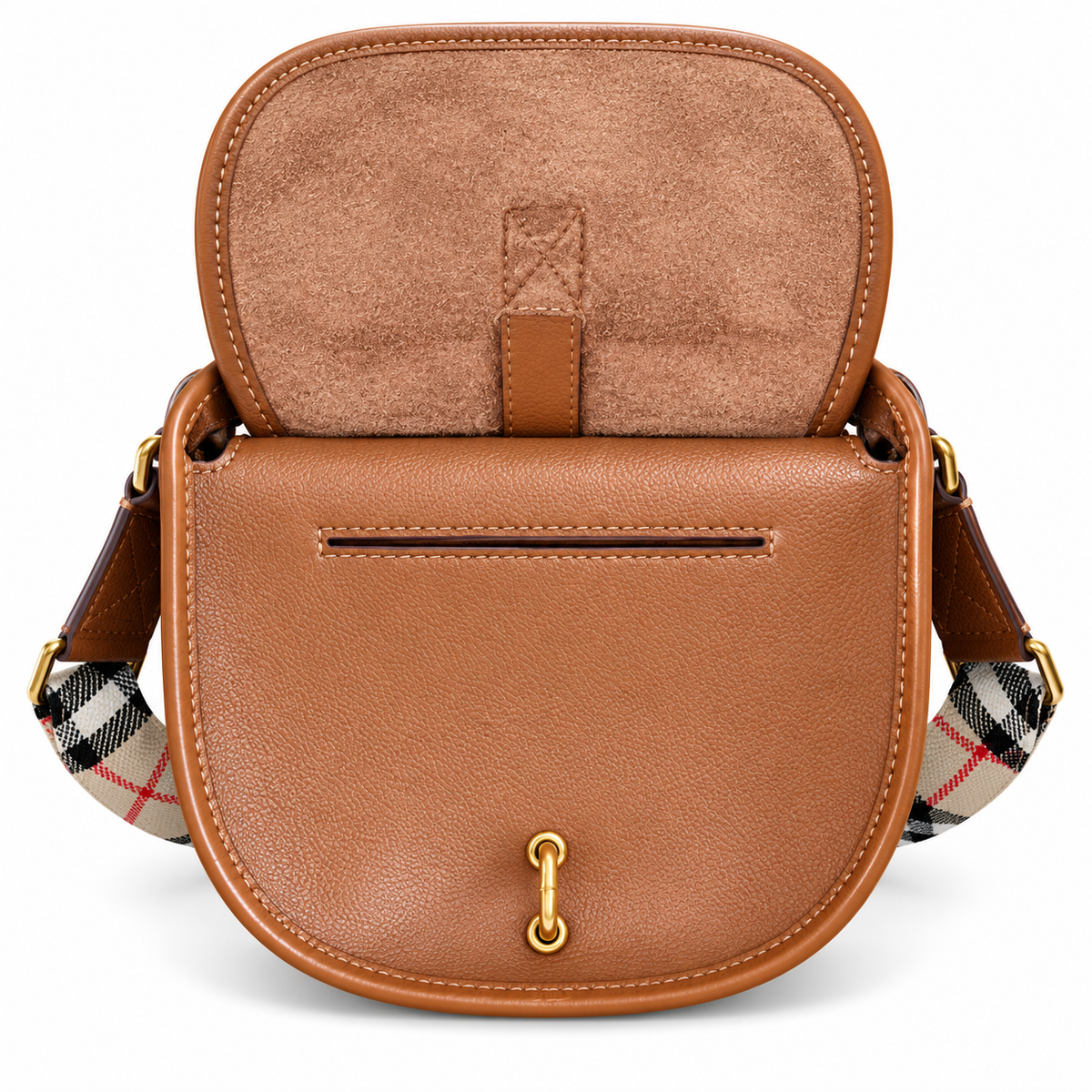 Burberry Tan Leather Saddle Crossbody Bag