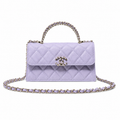 Chanel Quilted Leather Chain Crossbody Bag