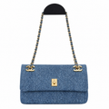 Chanel Blue Denim Flap Shoulder Bag