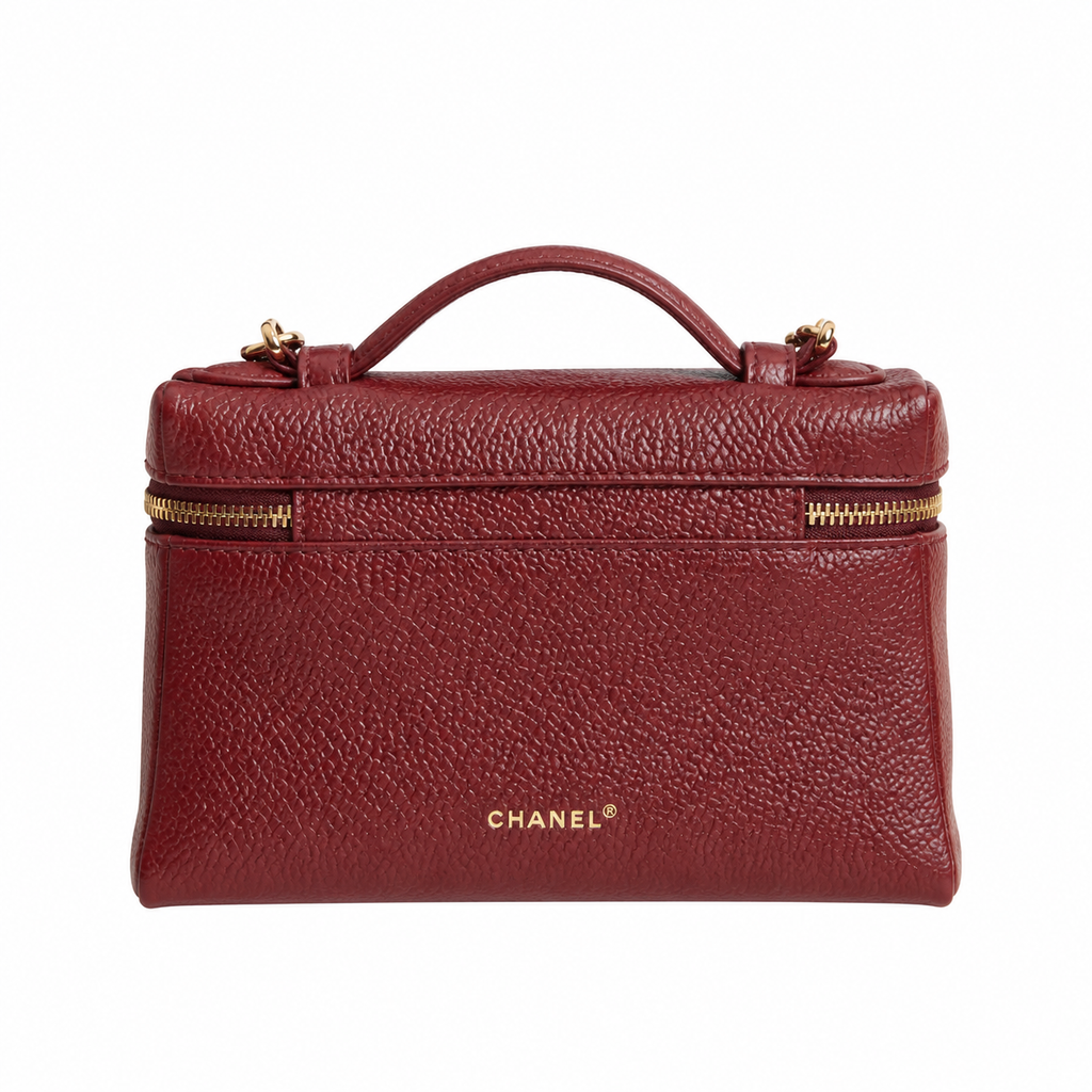 Chanel Burgundy Vanity Bag with Chain Strap