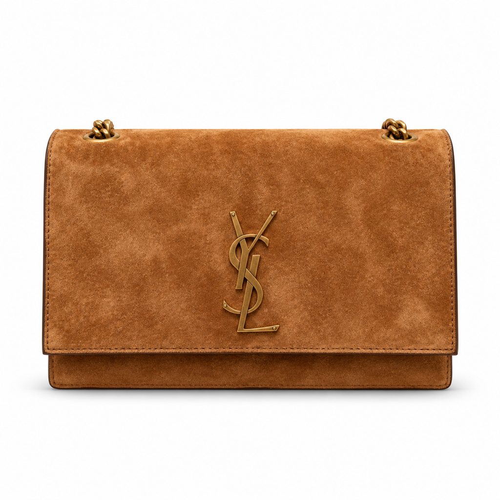 Saint Laurent Kate Medium Bag – Tan Suede