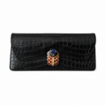 Chanel Black Croc-Embossed Clutch Bag