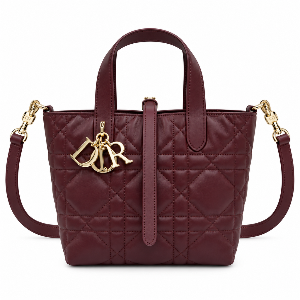 Dior Quilted Cannage Mini Doctor Bag with Top Handle and Removable Strap