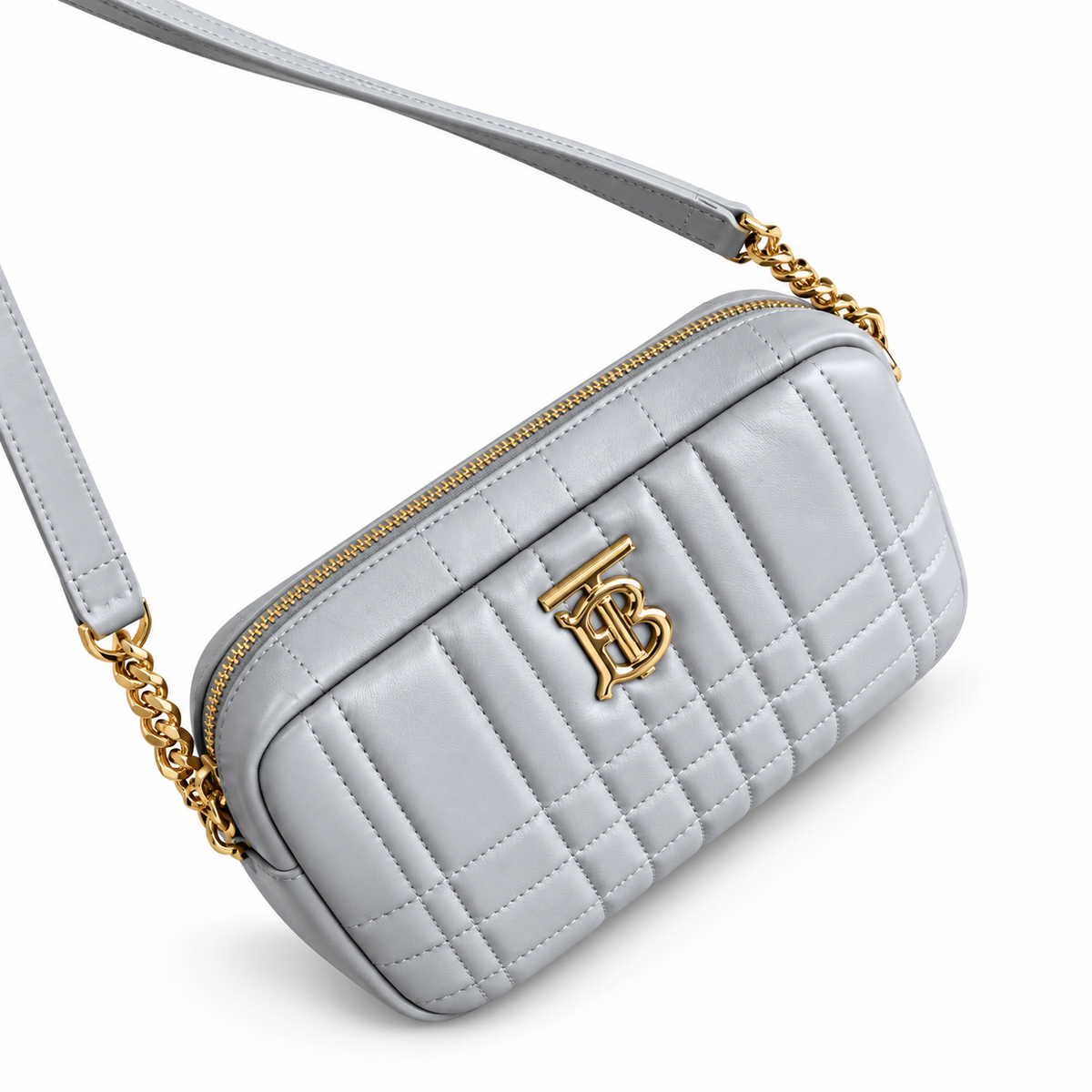 Burberry Grey Quilted Camera Bag