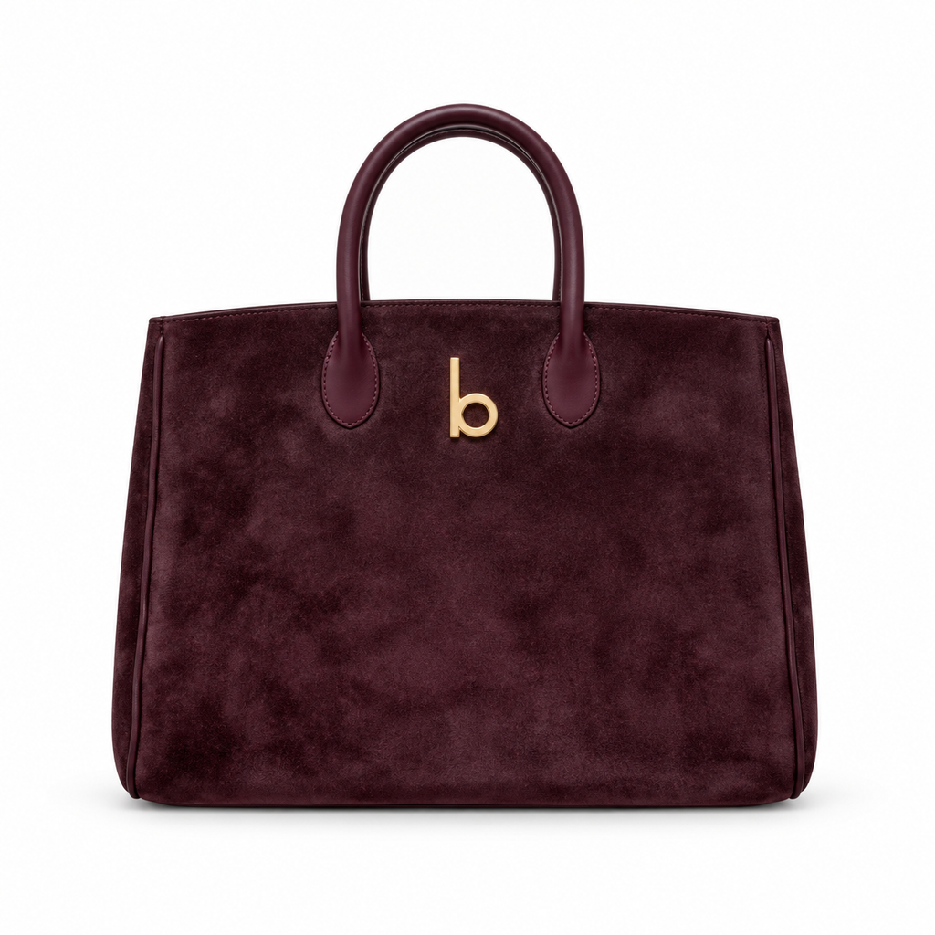 Burberry Burgundy Tote with Shoulder Strap