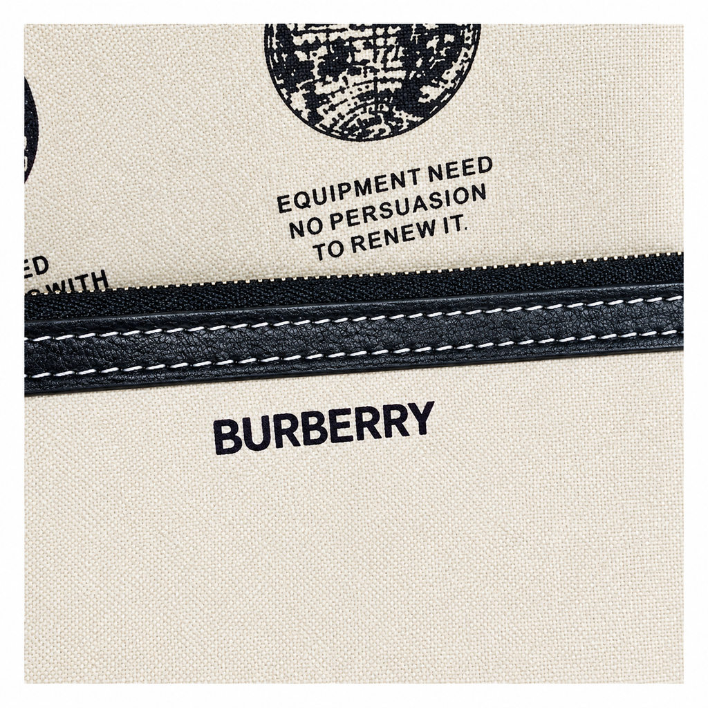Burberry Globe Print Logo Tote Bag