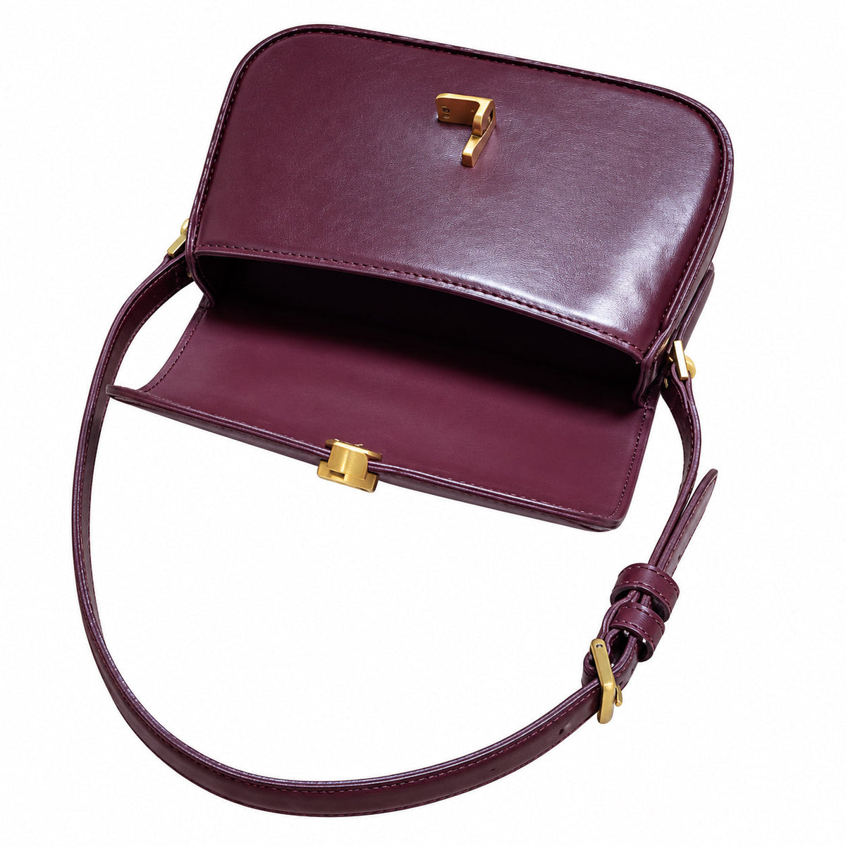 Saint Laurent Solferino Bag – Burgundy Leather