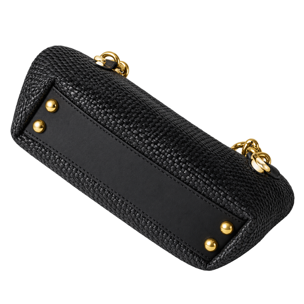 Chanel Quilted Tote Bag with Leather-Woven Chain Strap