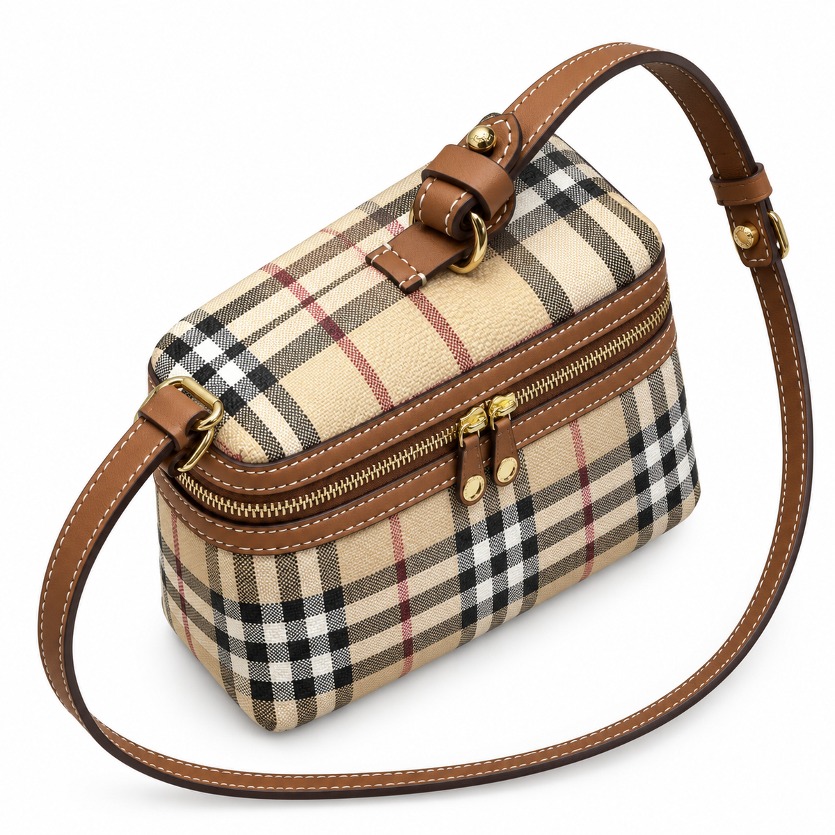 Burberry Check Zip Crossbody Bag