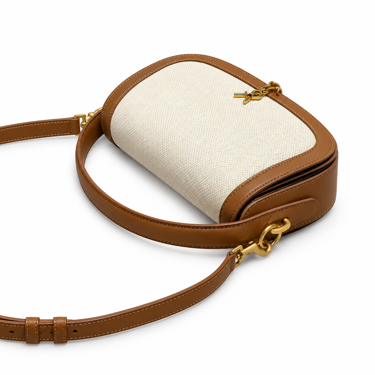 Saint Laurent Solferino Bag – Canvas & Tan Leather