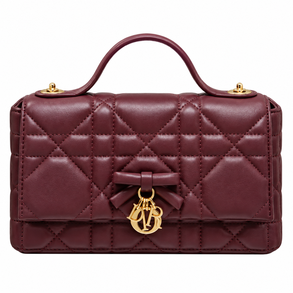 Dior Quilted Cannage Convertible Crossbody Bag with Top Handle