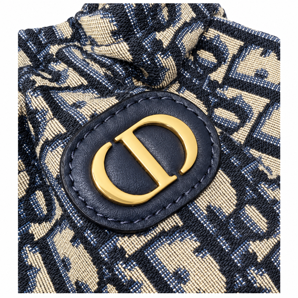 Dior Navy Oblique Jacquard Mini CD Bucket Bag