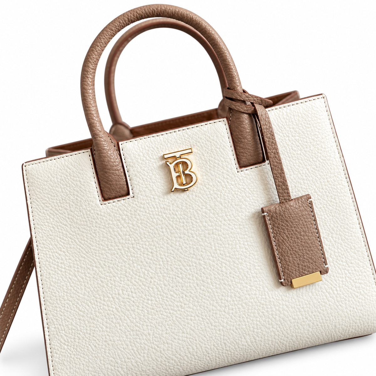 Burberry Two-Tone Top Handle Bag