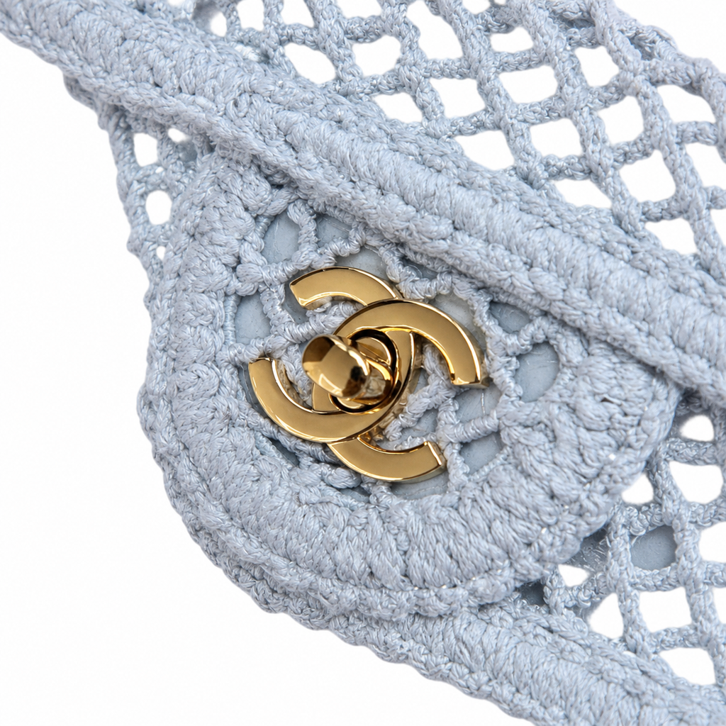 Chanel Black Woven Charm Crossbody Bag