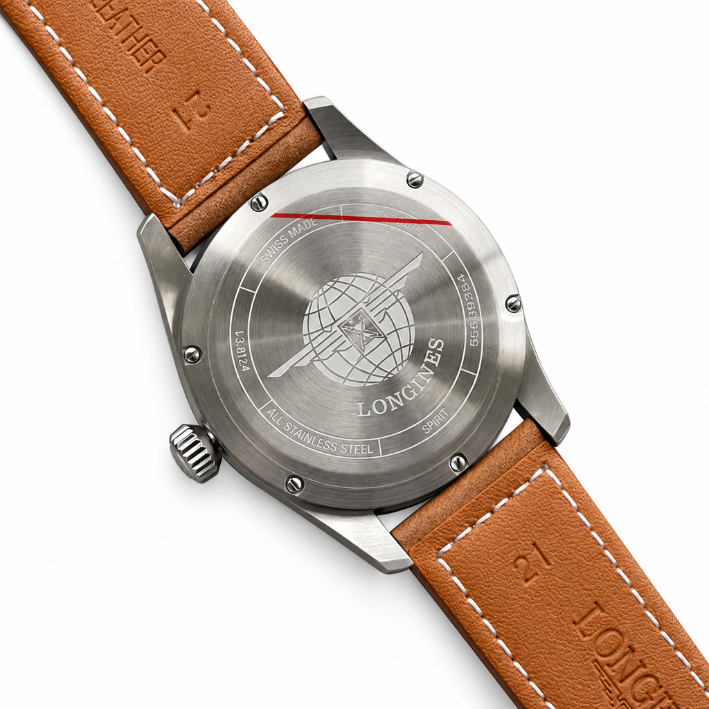 Longines Spirit Automatic Chronometer Watch – Olive Green Dial & Tan Leather Strap