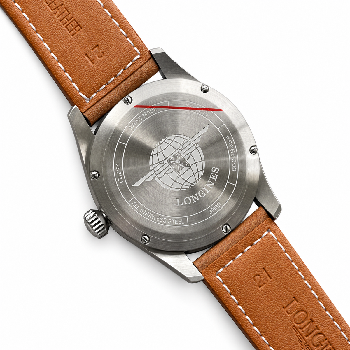 Longines Spirit Automatic Chronometer Watch – Olive Green Dial & Tan Leather Strap