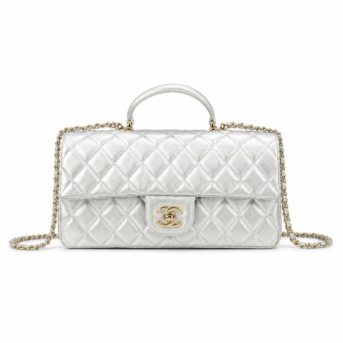 Chanel Quilted Leather Chain Crossbody Bag