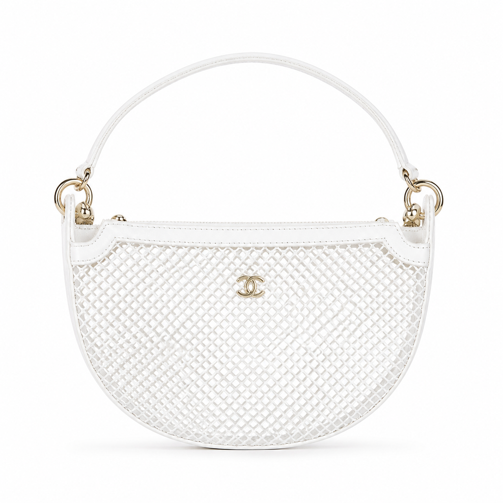 Chanel White Mesh Shoulder Bag