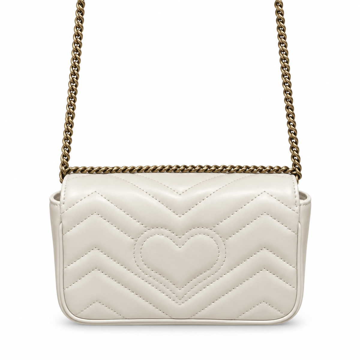 Gucci GG Marmont Super Mini Bag in White Matelassé