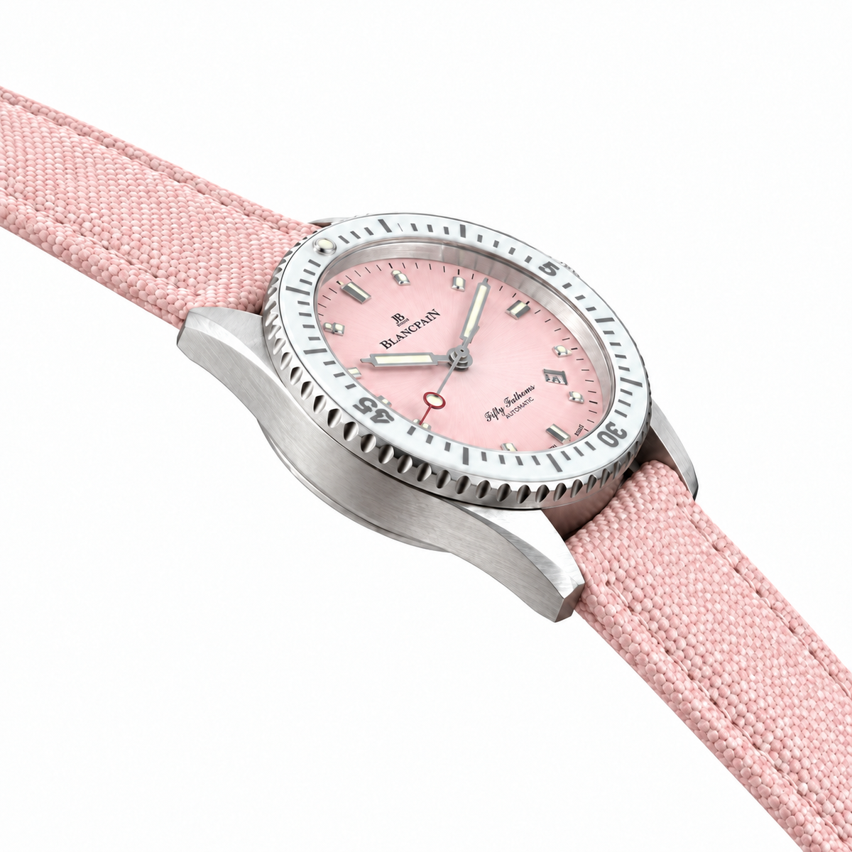 Blancpain Fifty Fathoms Bathyscaphe Pink Dial Dive Watch