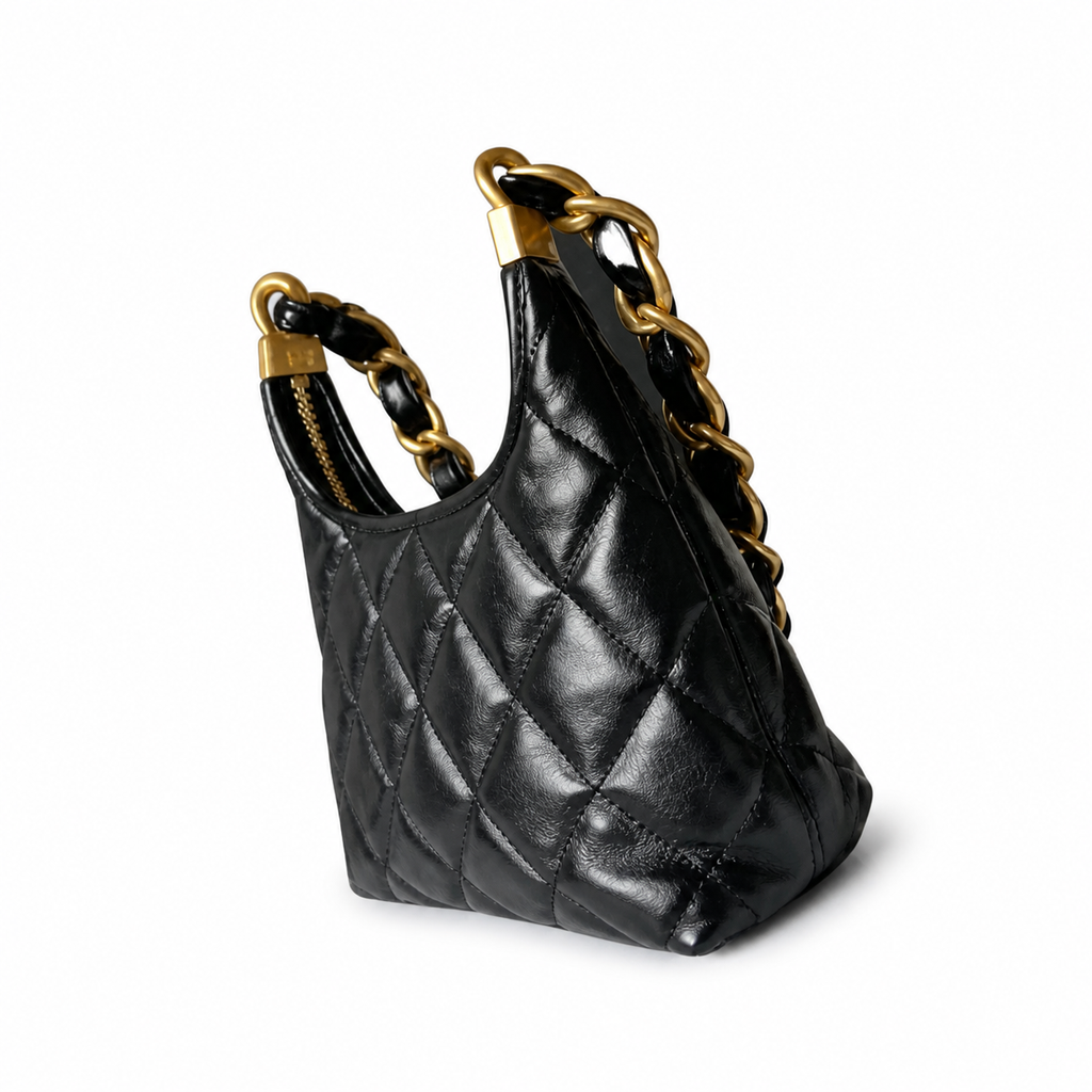 Chanel Black Quilted Hobo Bag