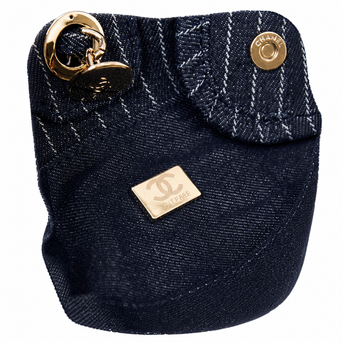 Chanel Black Pinstripe Chain Tote Bag