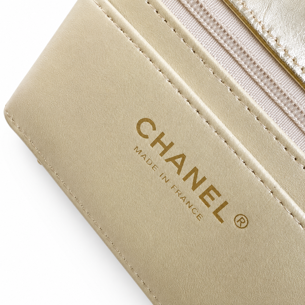 Chanel 2.55 Reissue Mini Flap Bag in Champagne Gold Metallic Leather