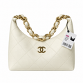 Chanel White Quilted Lambskin Large 19 Flap Bag