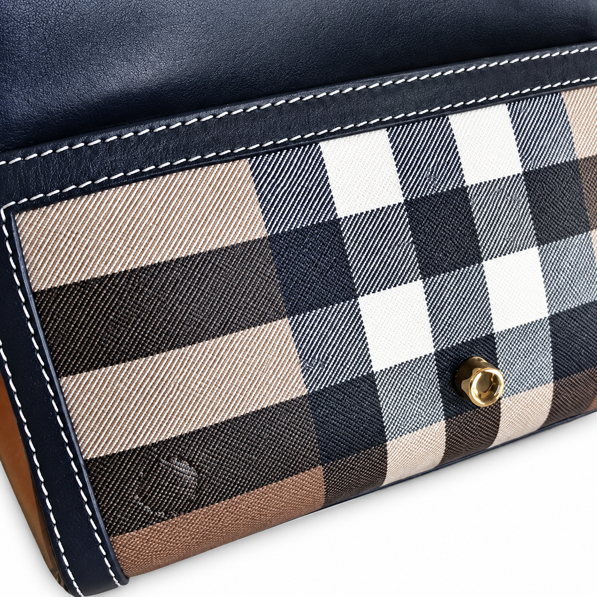 Burberry Check Flap Bag with Dual Straps