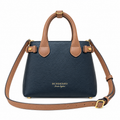 Burberry Navy Leather Top Handle Bag